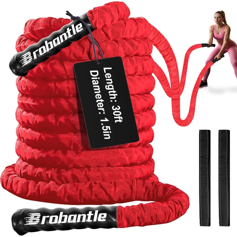 Battle Rope 1/1.26/1.5/2 Inch Diameter,Pink 30FT/40FT/50FT Exercise Workout Ropes