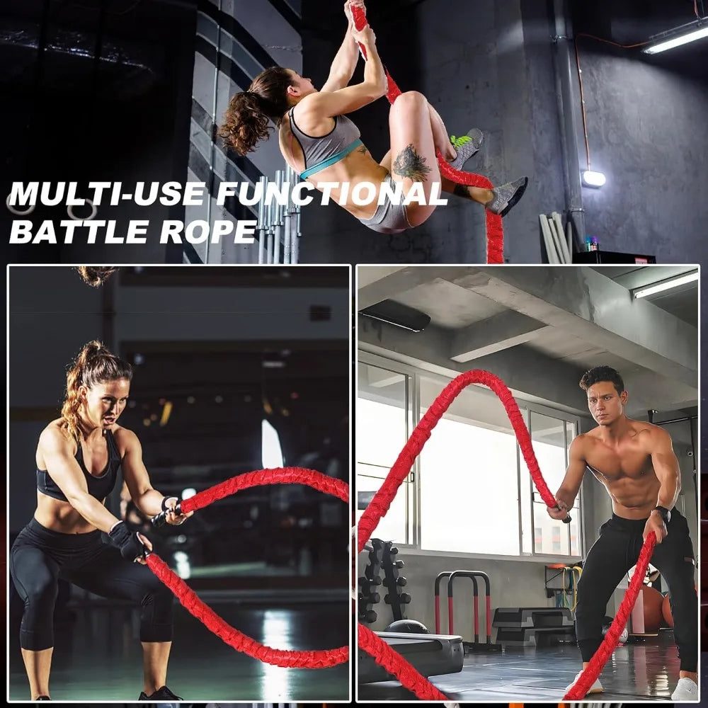 Battle Rope 1/1.26/1.5/2 Inch Diameter,Pink 30FT/40FT/50FT Exercise Workout Ropes