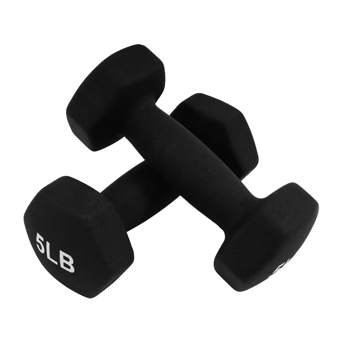 Balancefrom Fitness 106 Pound Neoprene Coated Dumbbell Set with Stand, Black