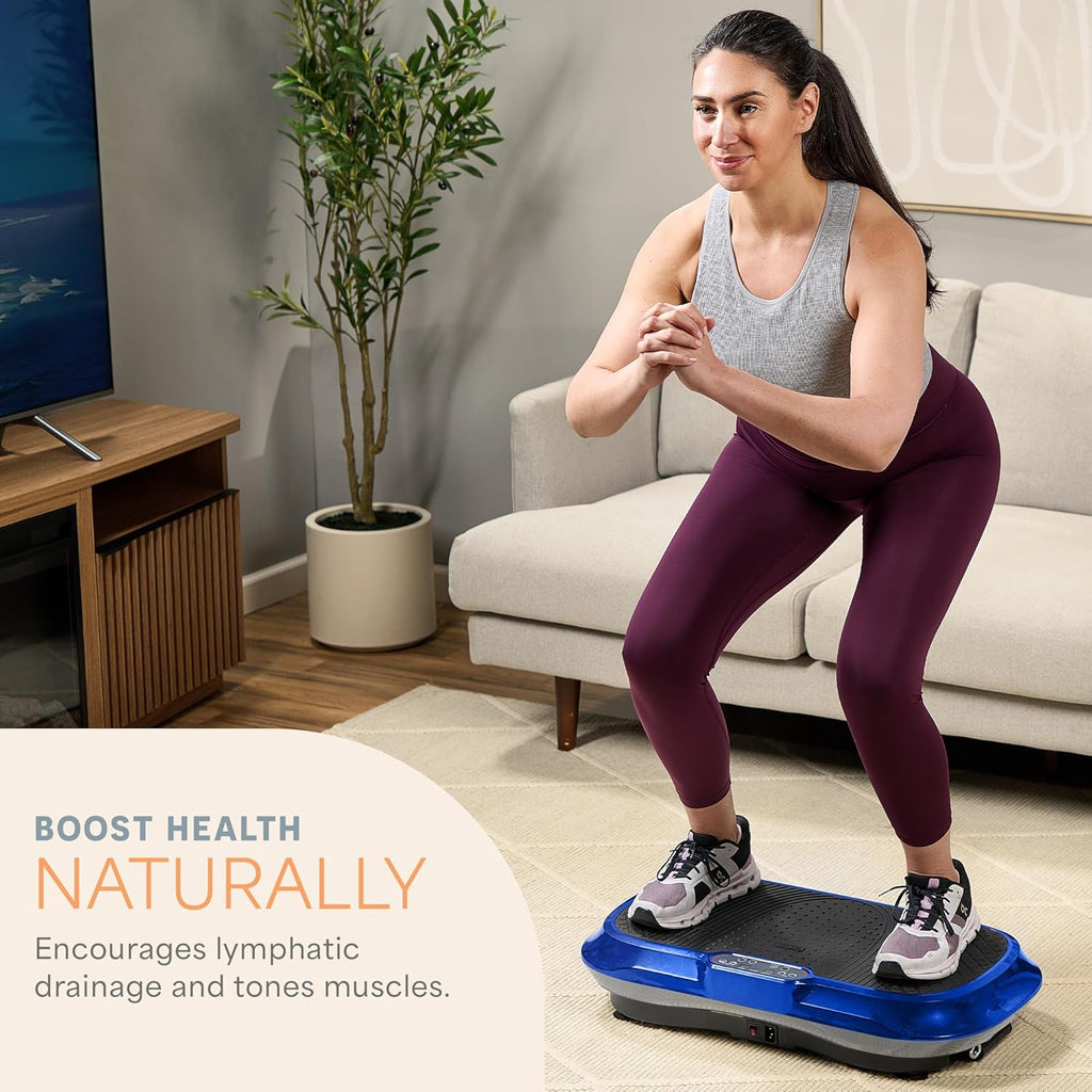 Waver Vibration Plate Exercise Machine – High-Intensity Vibration Plate for Lymphatic Drainage – Full-Body Workout Vibrating Platform with Loop Bands – Fitness Equipment for Strength & Toning