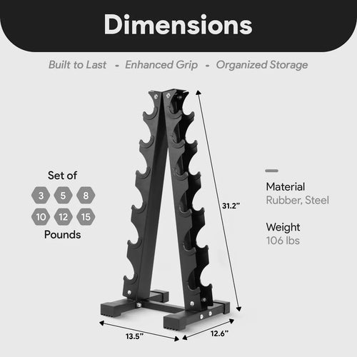 Balancefrom Fitness 106 Pound Neoprene Coated Dumbbell Set with Stand, Black