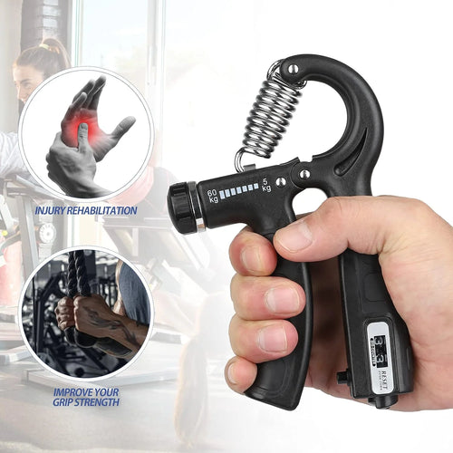2 Pack Grip Strength Trainer with Counter, Hand Grip Strengthener, Adjustable Resistance 11-132Lbs (5-60Kg), Non-Slip Gripper, Perfect for Athletes and Hand Rehabilitation Exercising