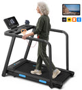 Treadmill for Seniors with Handrails, 2 in 1 Walking Treadmill for Fitness Recovery, 300 Lbs Capacity