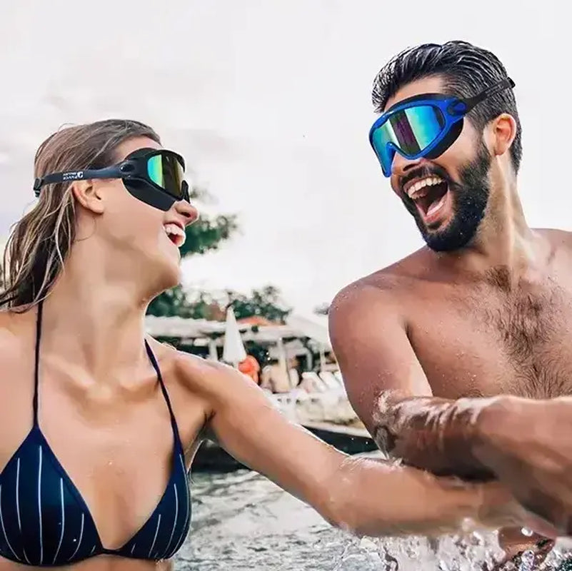2 Pack Anti‑Fog Swim Goggles for Adults & Kids | 180° Wide View,Uv Protection, Adjustable Strap, Colorful Mirrored Lenses for Men & Women&Kids Outdoorfun